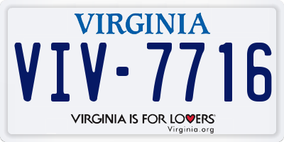 VA license plate VIV7716