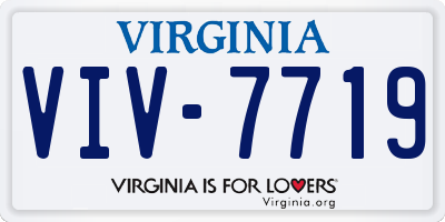 VA license plate VIV7719