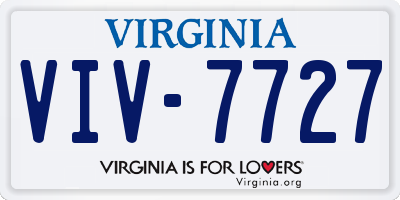 VA license plate VIV7727