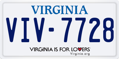 VA license plate VIV7728