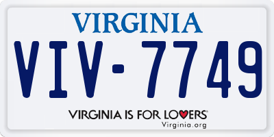 VA license plate VIV7749