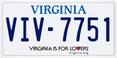 VA license plate VIV7751