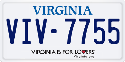 VA license plate VIV7755