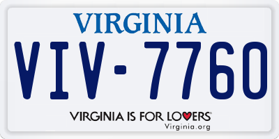 VA license plate VIV7760