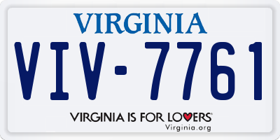 VA license plate VIV7761