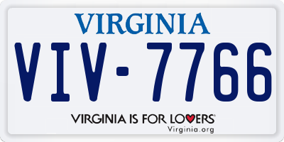 VA license plate VIV7766