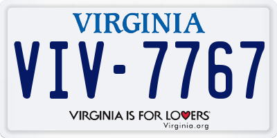 VA license plate VIV7767