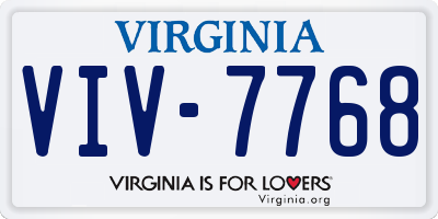 VA license plate VIV7768