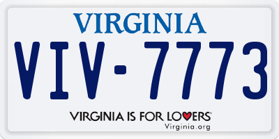 VA license plate VIV7773
