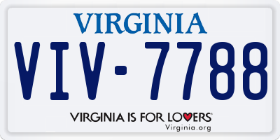 VA license plate VIV7788