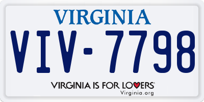 VA license plate VIV7798