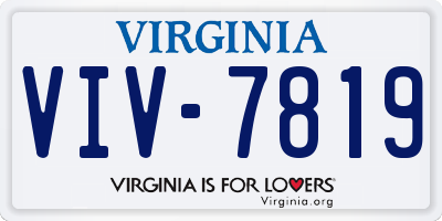 VA license plate VIV7819