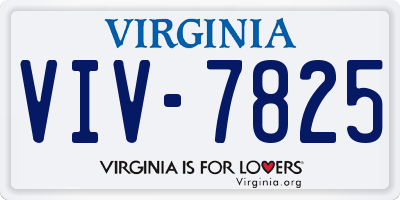 VA license plate VIV7825