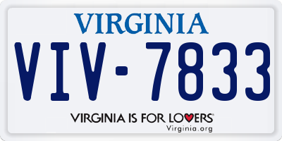 VA license plate VIV7833