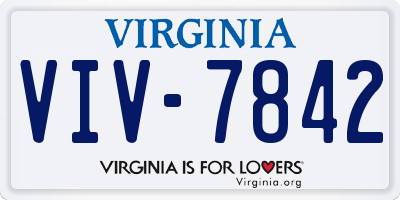 VA license plate VIV7842