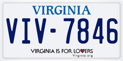 VA license plate VIV7846