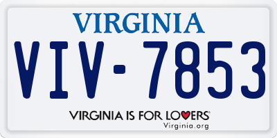 VA license plate VIV7853