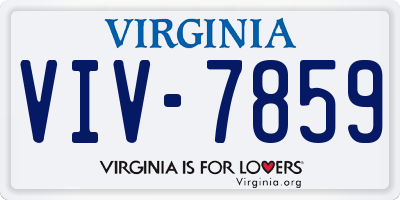 VA license plate VIV7859