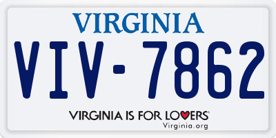 VA license plate VIV7862
