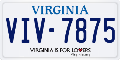 VA license plate VIV7875