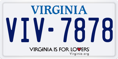 VA license plate VIV7878