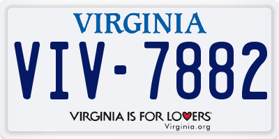 VA license plate VIV7882