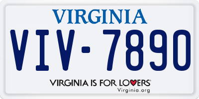 VA license plate VIV7890