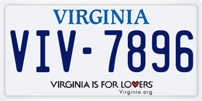 VA license plate VIV7896