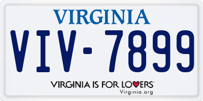 VA license plate VIV7899