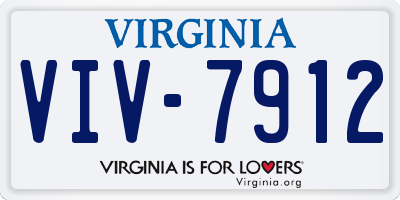 VA license plate VIV7912