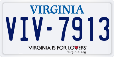 VA license plate VIV7913