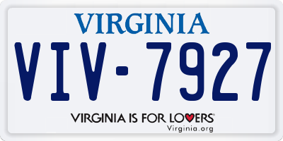 VA license plate VIV7927