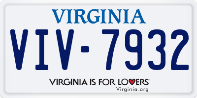 VA license plate VIV7932