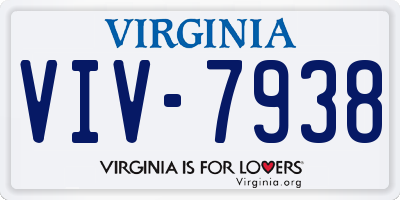 VA license plate VIV7938