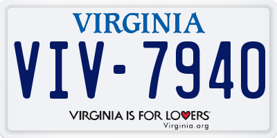 VA license plate VIV7940