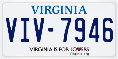 VA license plate VIV7946