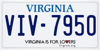 VA license plate VIV7950