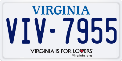 VA license plate VIV7955