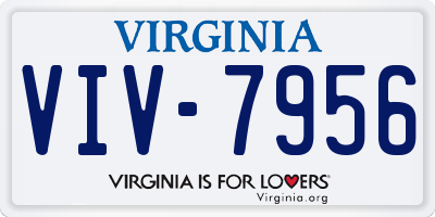 VA license plate VIV7956