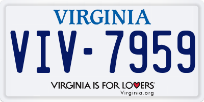 VA license plate VIV7959