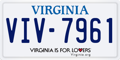 VA license plate VIV7961
