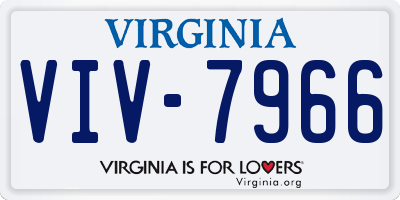 VA license plate VIV7966