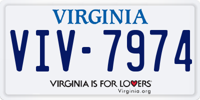 VA license plate VIV7974