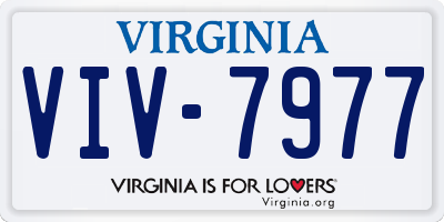 VA license plate VIV7977