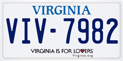 VA license plate VIV7982
