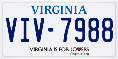 VA license plate VIV7988