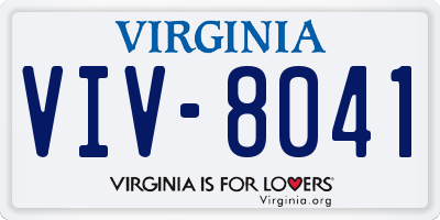 VA license plate VIV8041