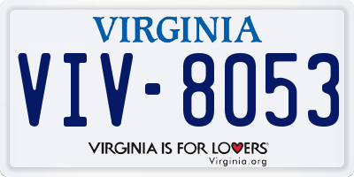 VA license plate VIV8053