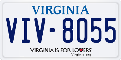 VA license plate VIV8055