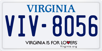 VA license plate VIV8056